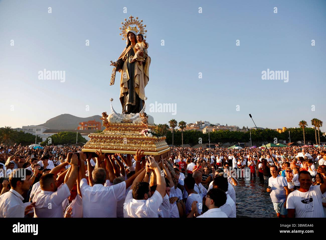 Procession of the Virgen del Carmen in the city of Malaga on the ...