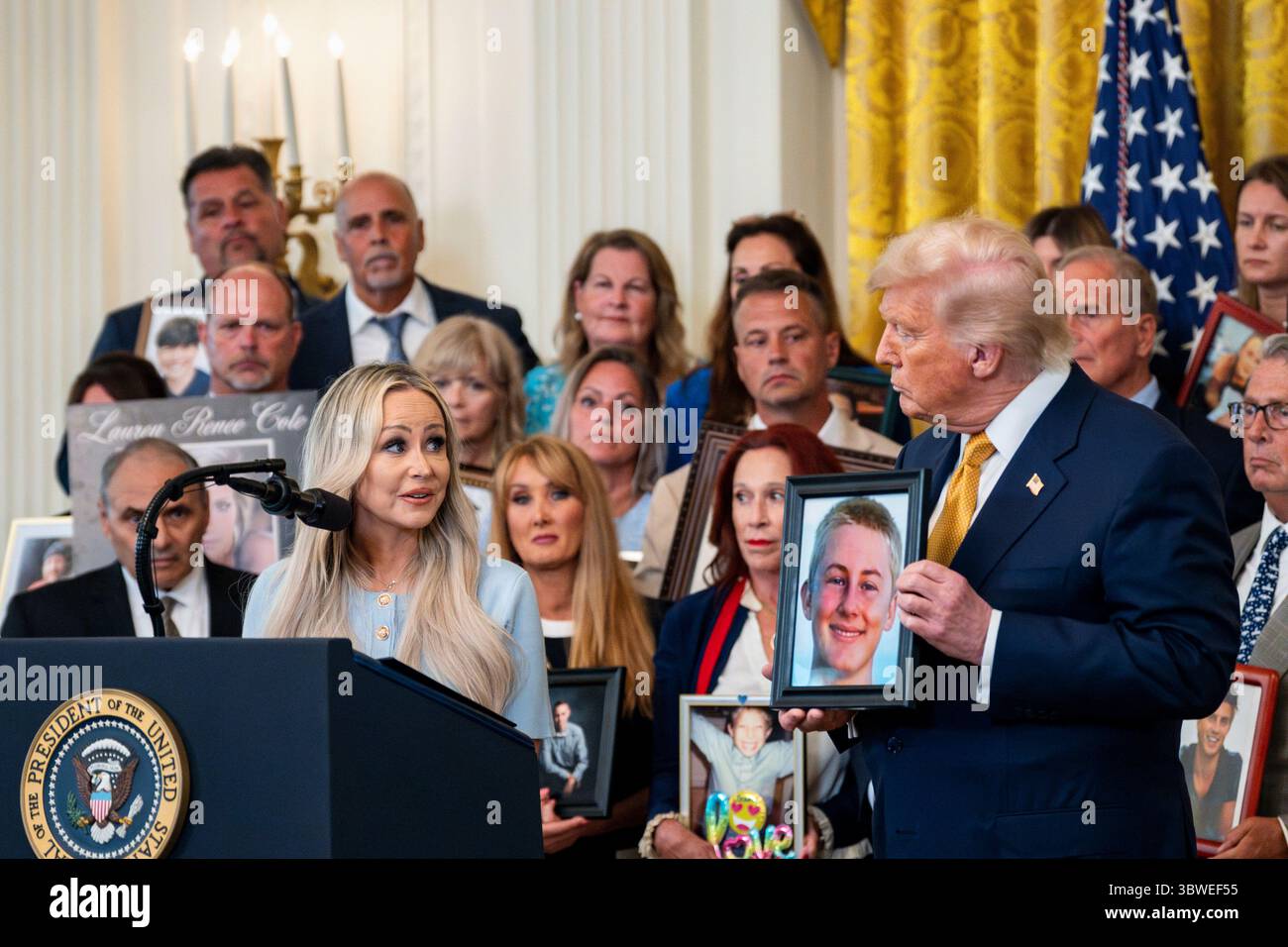 Anne Funder, whose son Weston died from a fentanyl overdose, looks on ...