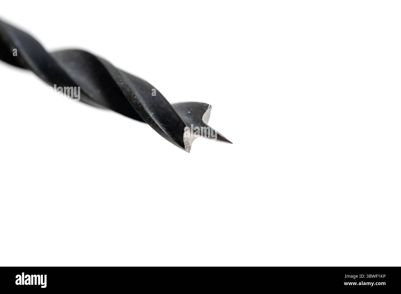 Closeup drill bit isolated on white background Stock Photo
