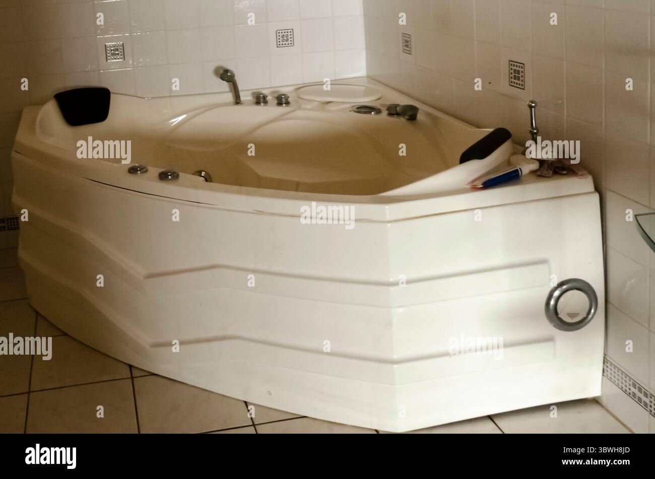 An Empty Hot Tub from An Angle Stock Photo