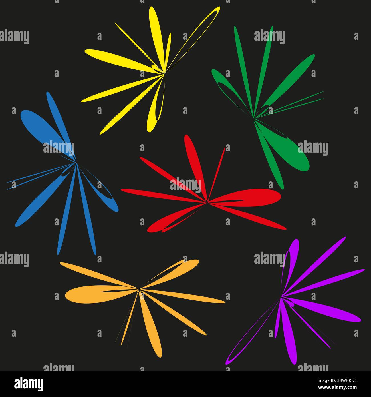 Abstract ray pattern. Colorful line design. Dynamic starburst Vector ...