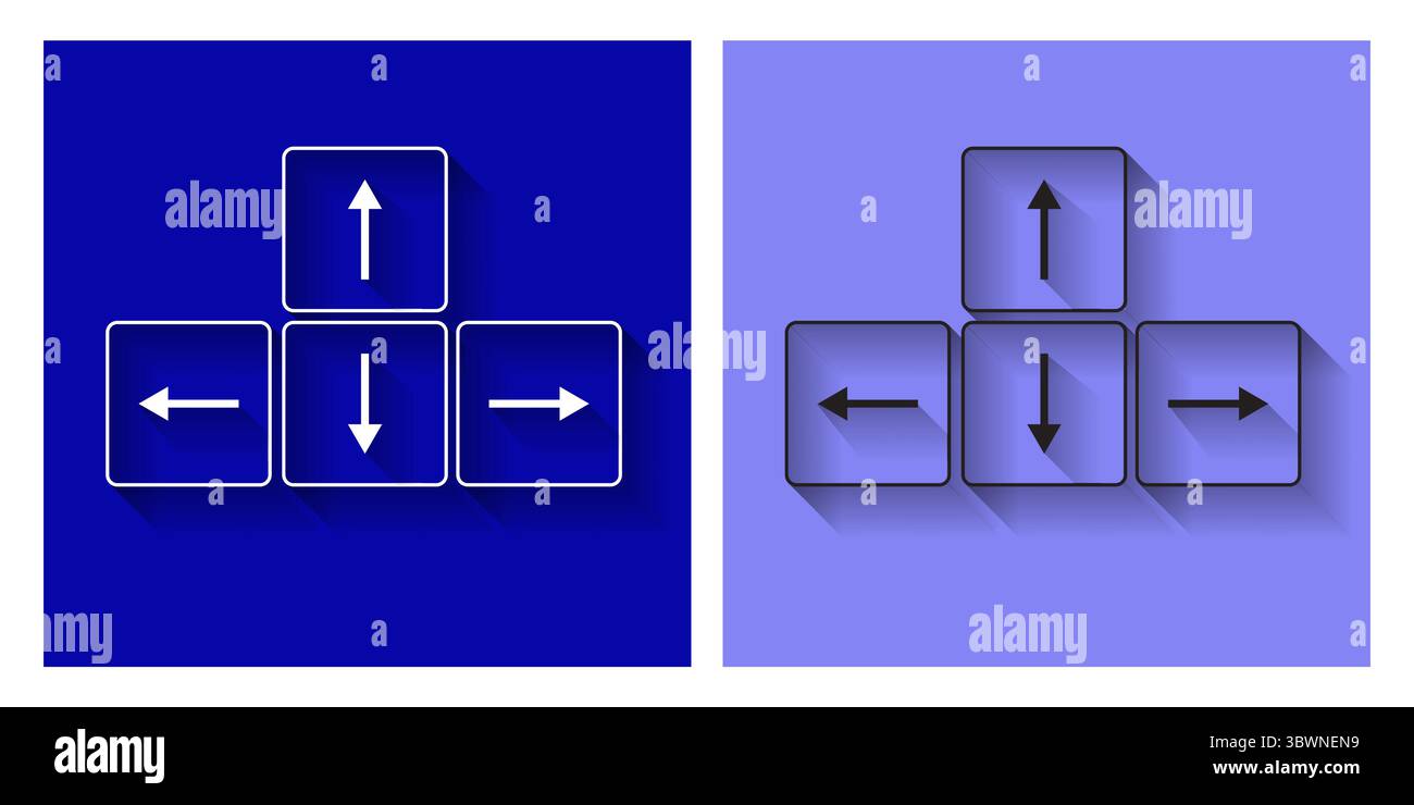 Vector arrows buttons keyboard on blue background Stock Vector Image ...