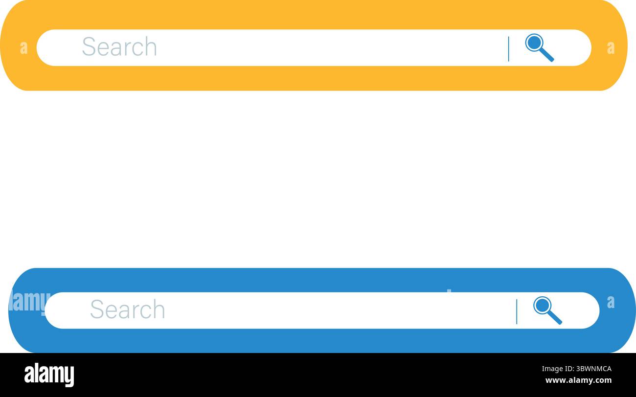 Modern search bar design elements with magnifying glass icon for website or app interface Stock Vector