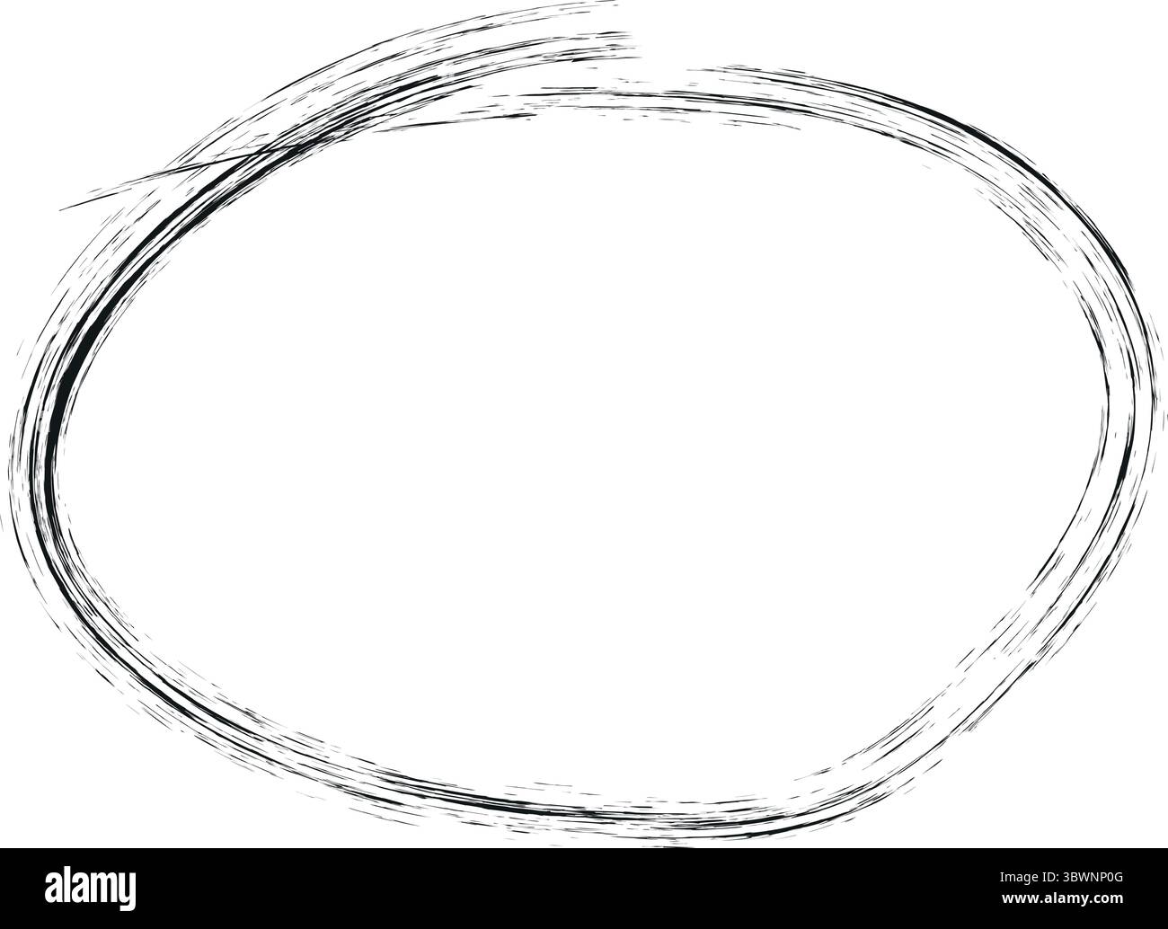 Hand-drawn black scribble circle, perfect for highlighting, emphasizing, or adding visual flair. Stock Vector