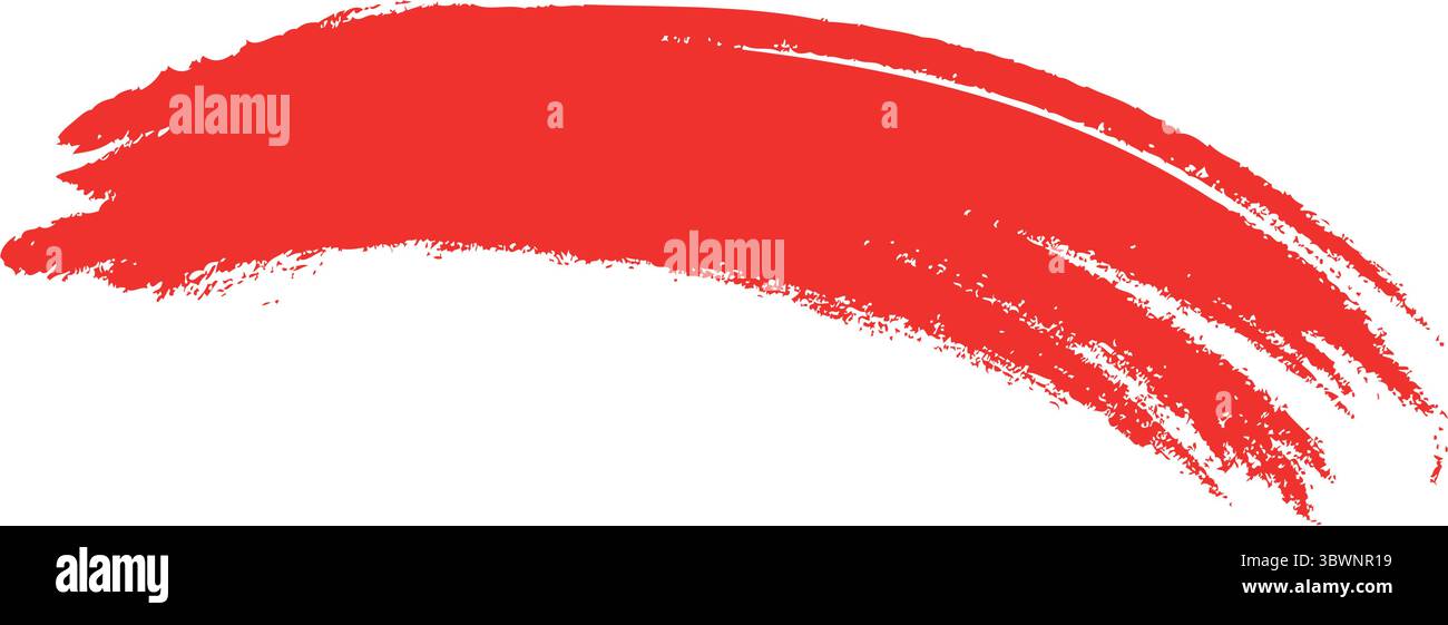 Vibrant red brushstroke design element, perfect for adding dynamic energy to any creative project Stock Vector