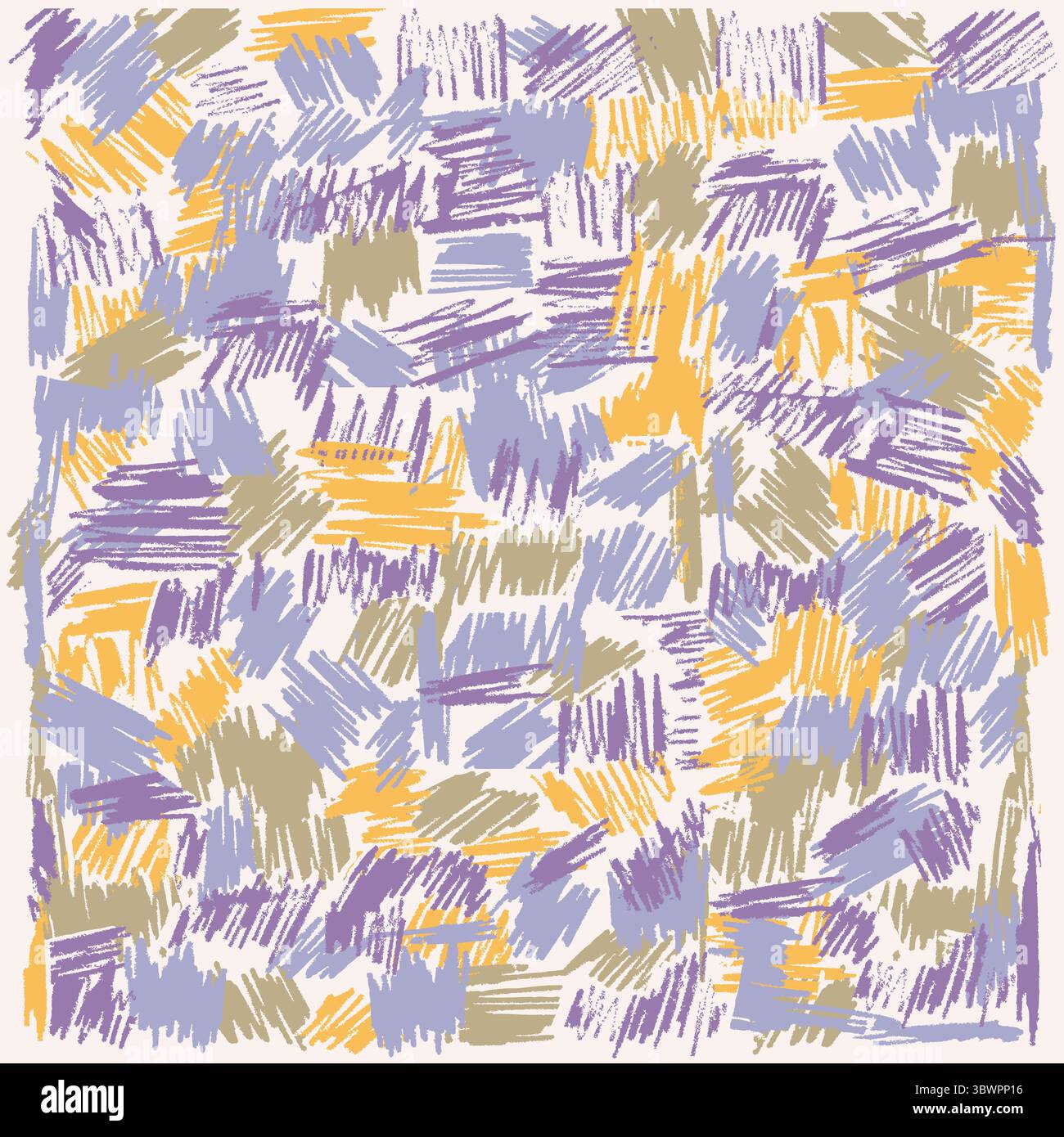 Lines Doodle Pattern - Multiple Colors on Light Background - Handdrawn Illustration Vector - Fifties Stock Vector