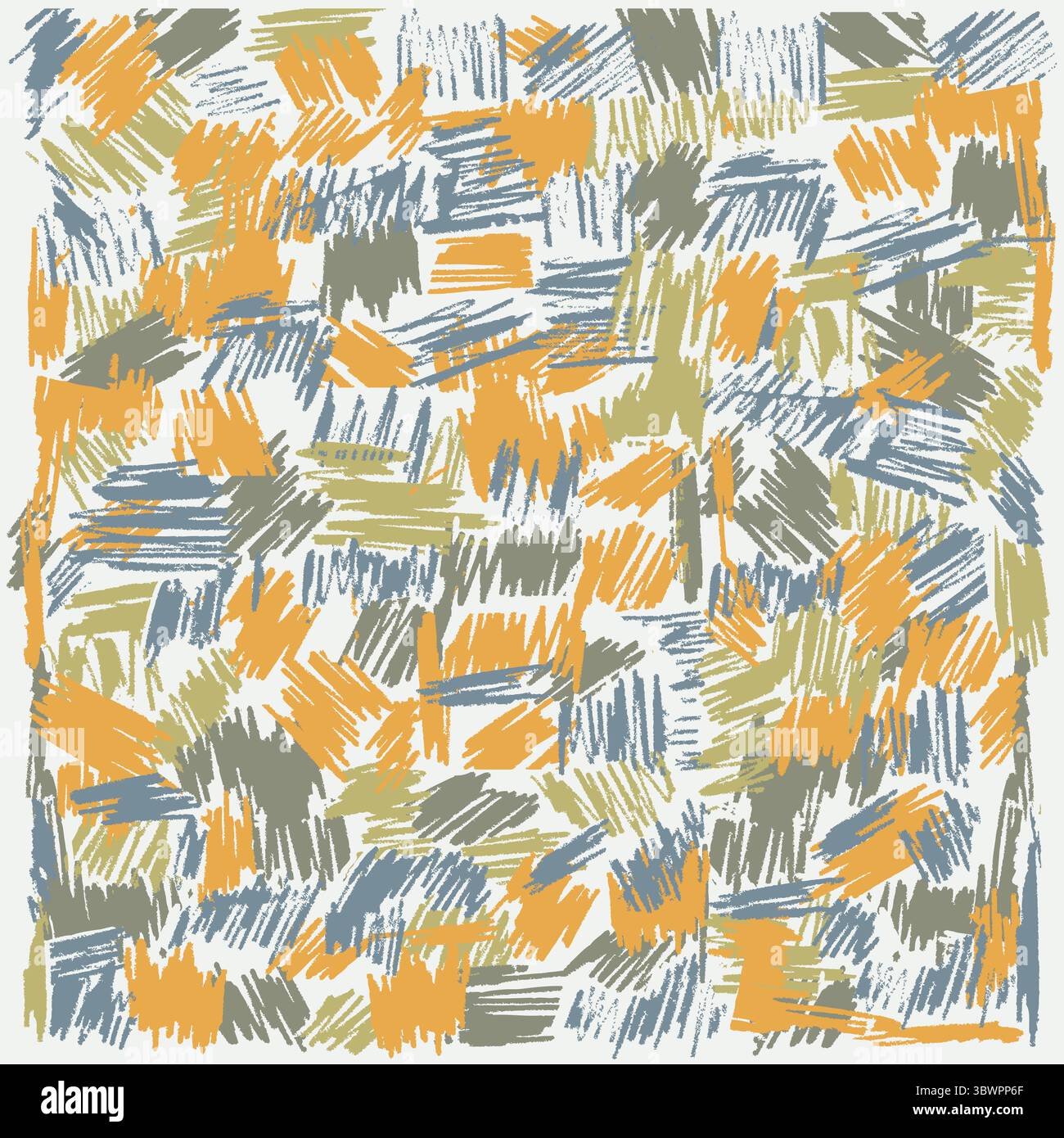 Lines Doodle Pattern - Multiple Colors on Light Background - Handdrawn Illustration Vector - Fifties Stock Vector