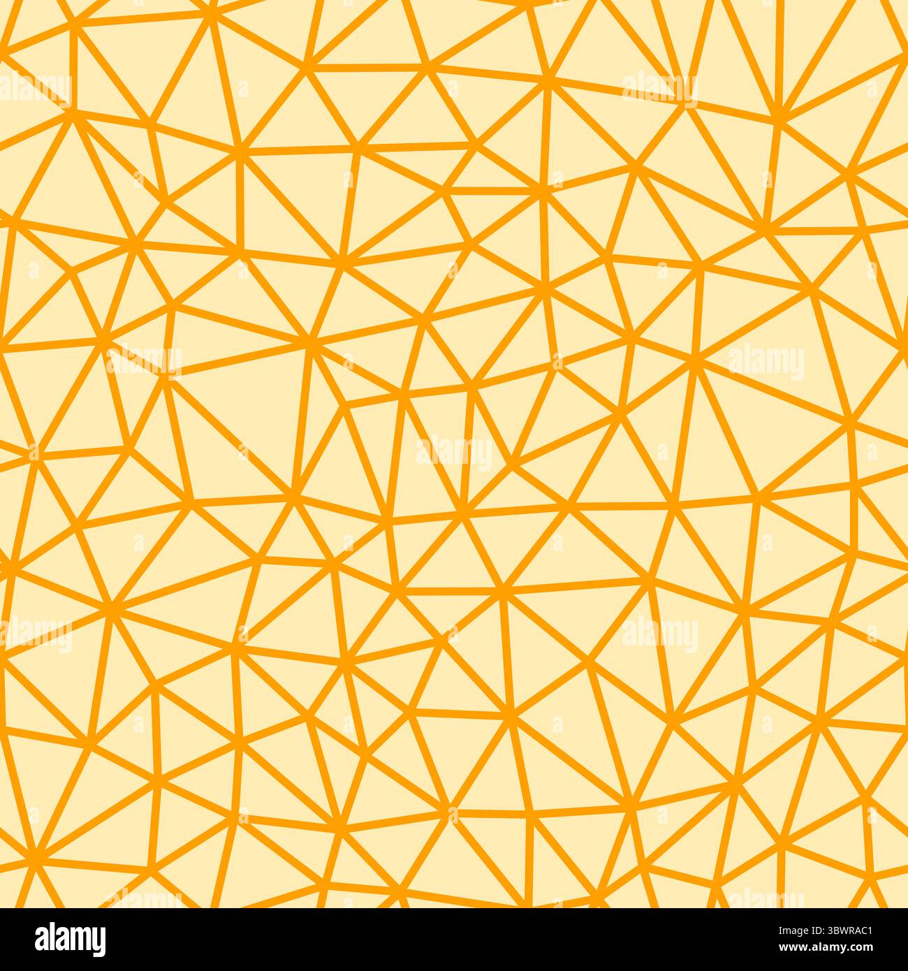 Triangulation geometric shapes background. Amber color. Small triangles size. Medium lines weight. Repeatable pattern. Stock Vector