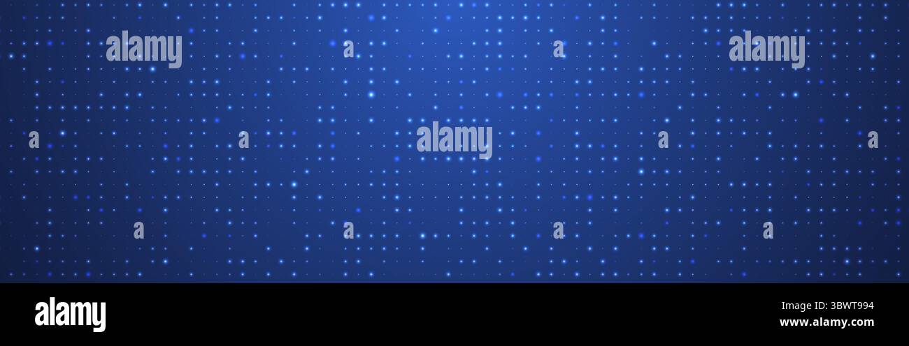 Technology background with glowing dots and digital light particles on blue gradient. Abstract tech pattern. Futuristic data grid. Tech, AI or network Stock Vector
