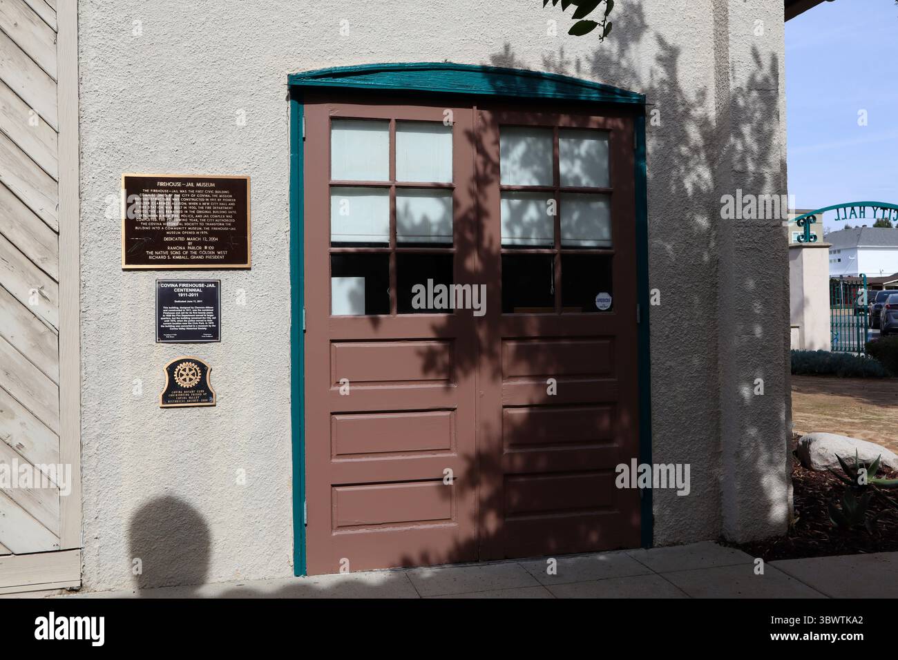 Covina, California: Historic Firehouse and Jail Built in 1911  transformed into a community museum in 1979 Stock Photo