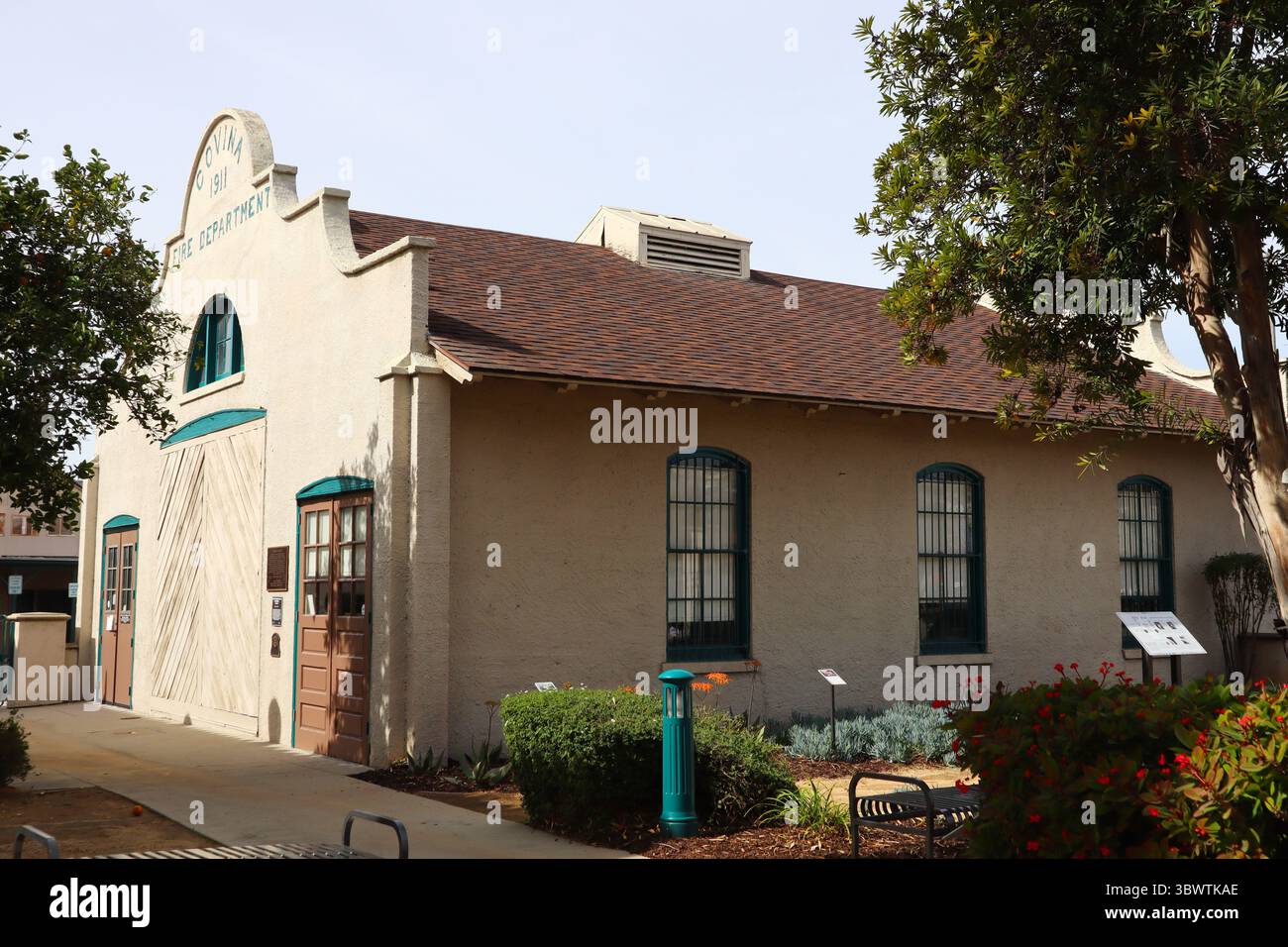 Covina, California: Historic Firehouse and Jail Built in 1911  transformed into a community museum in 1979 Stock Photo