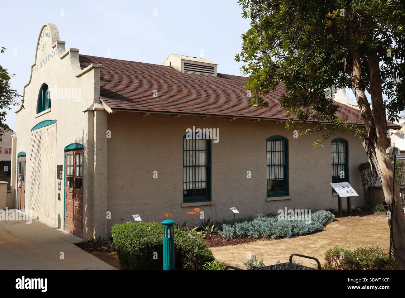 Covina, California: Historic Firehouse and Jail Built in 1911  transformed into a community museum in 1979 Stock Photo