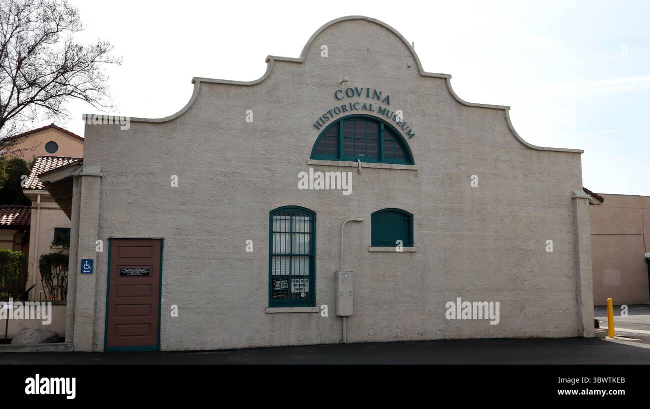 Covina, California: Historic Firehouse and Jail Built in 1911  transformed into a community museum in 1979 Stock Photo