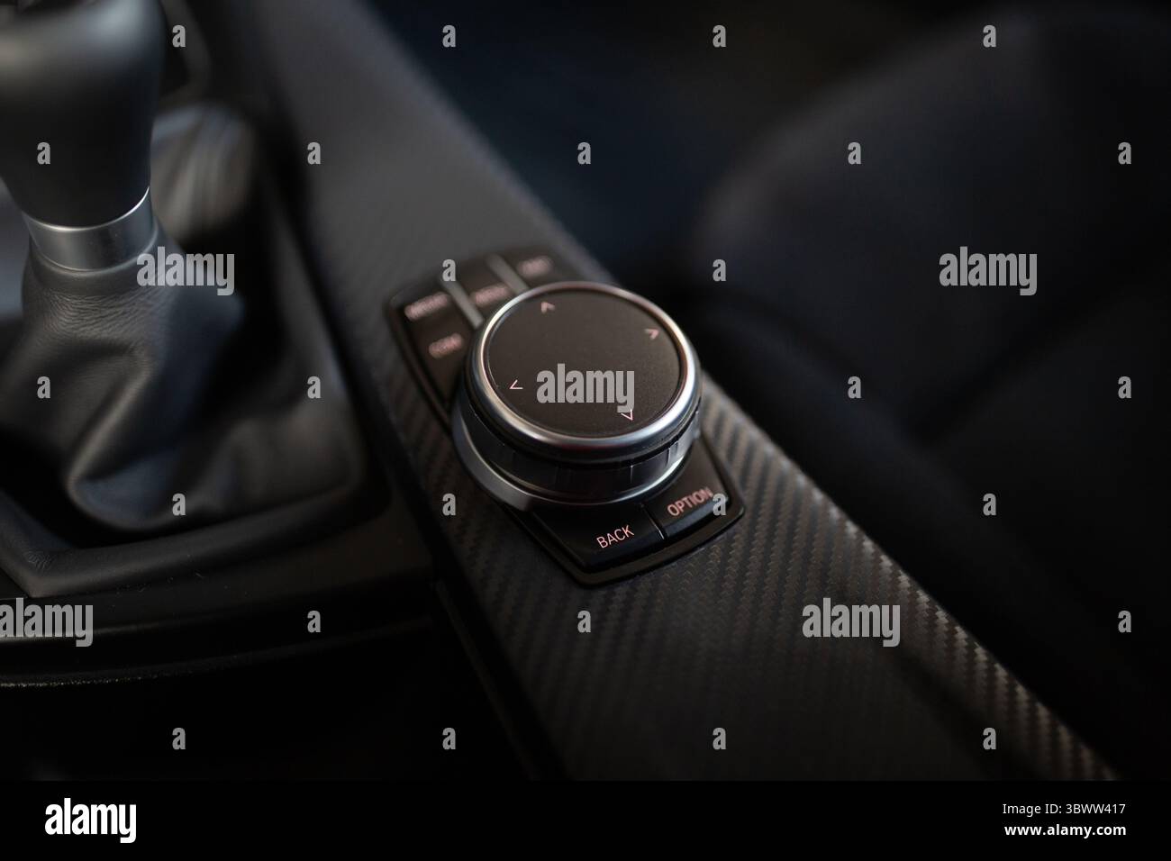 Car multimedia system control joystick. Radio, multimedia, and ...