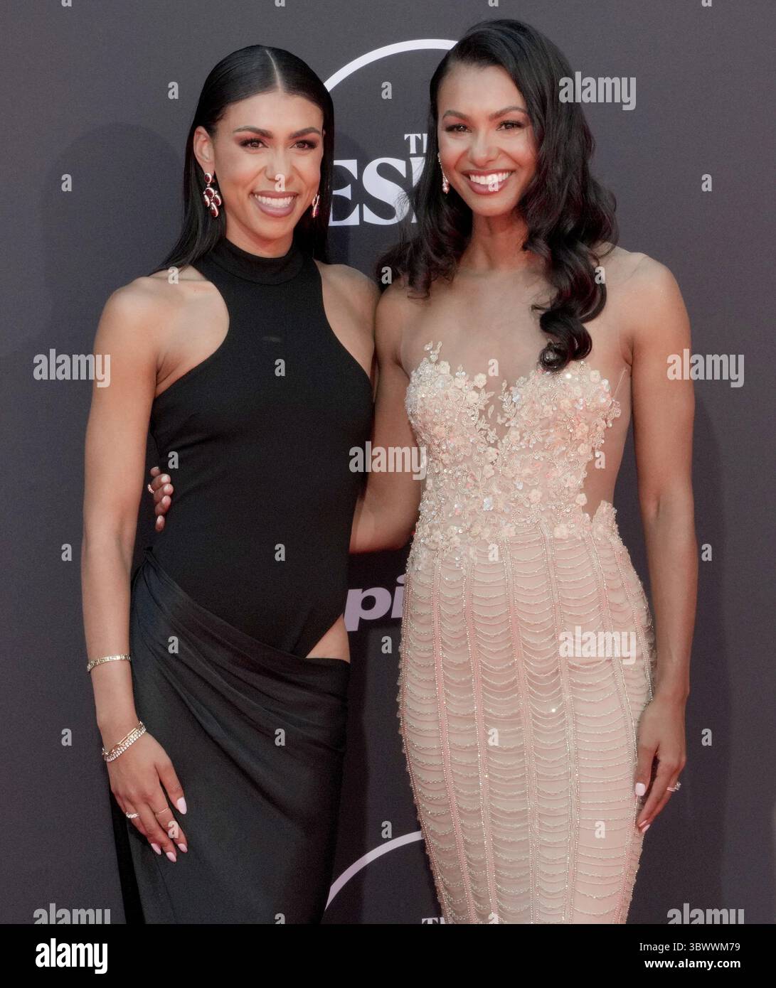 (L-R) Kendra Andrews and Malika Andrews arrives at The 2025 ESPYS held