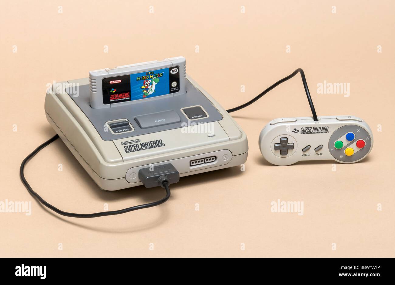 Pavia, Lombardy, Italy - November 23, 2024: Super Nintendo