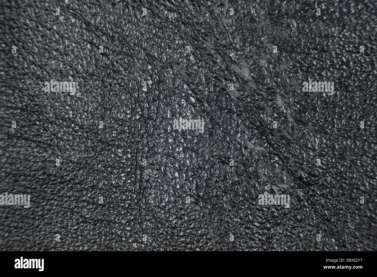 Real Old Leather Surface Close-Up with Abstract Texture Stock Photo