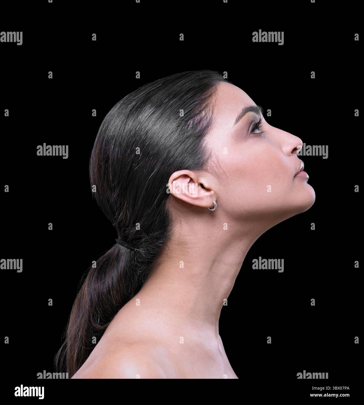 Woman elegant neck profile studio hi-res stock photography and images ...