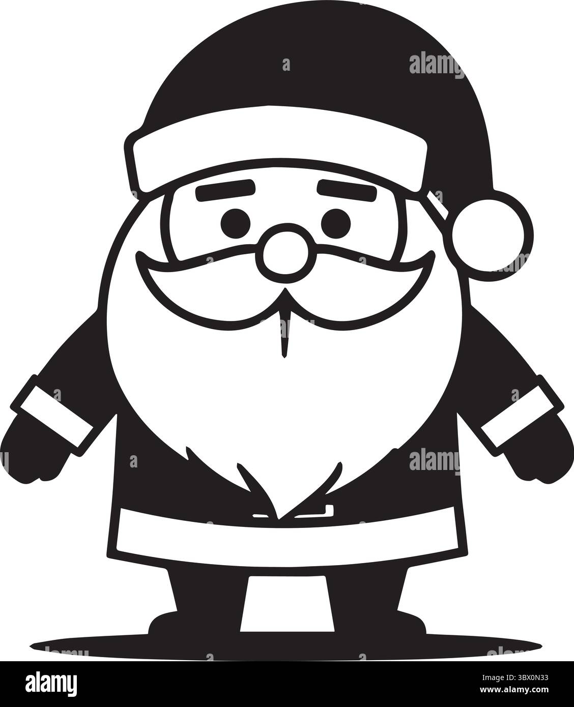 A Santa silhouette vector art illustration with white background Stock Vector