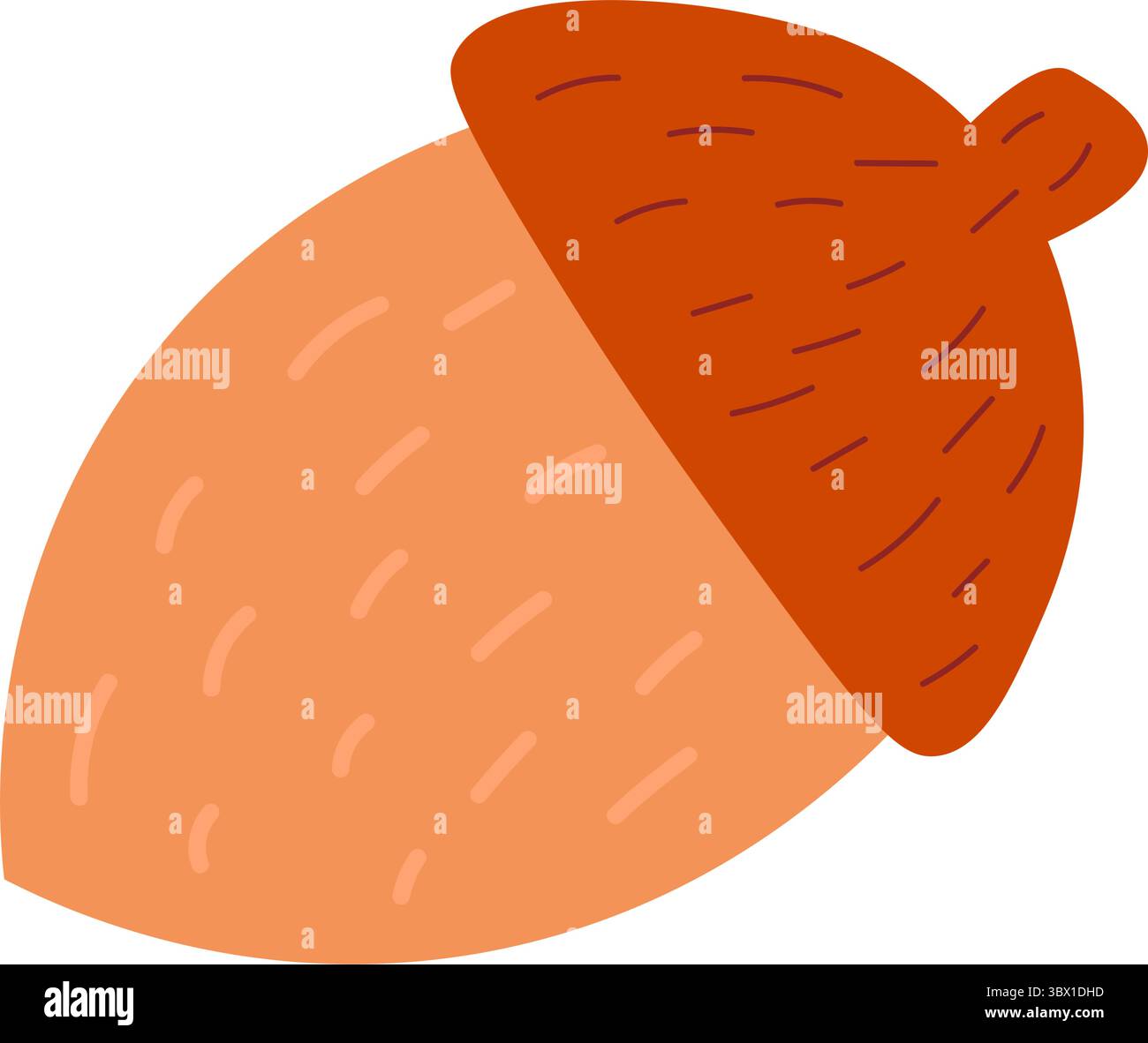 Acorn from oak tree. Autumn design simple flat element Stock Vector ...