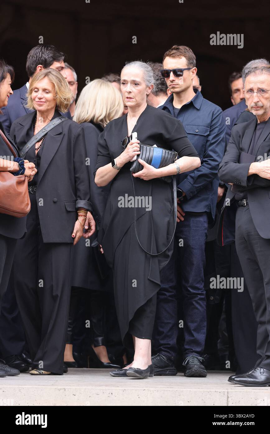 Delphine Ernotte Cunci and Hugo Clement attending the Funeral of ...