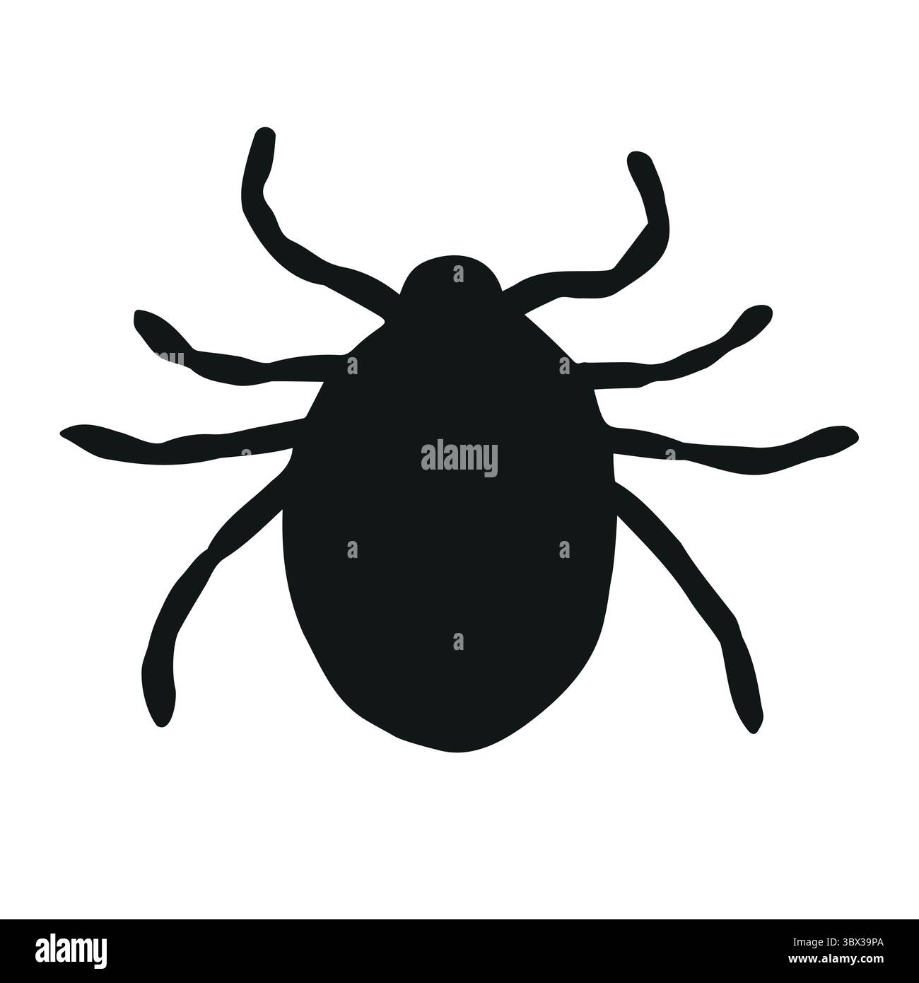 Vector hand drawn mite silhouette isolated on white background Stock Vector
