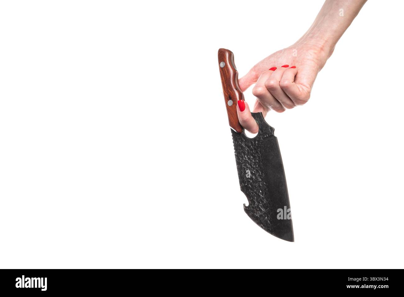 Woman chef holds knife hi-res stock photography and images - Alamy