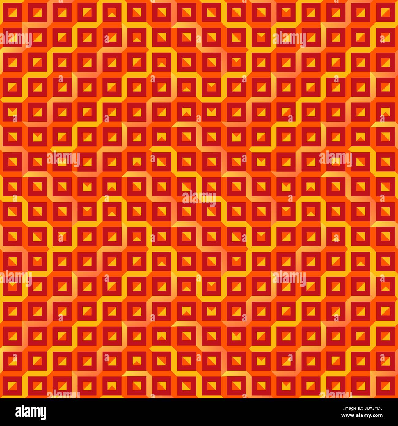 Seamless abstract geometric pattern in orange and red Stock Vector