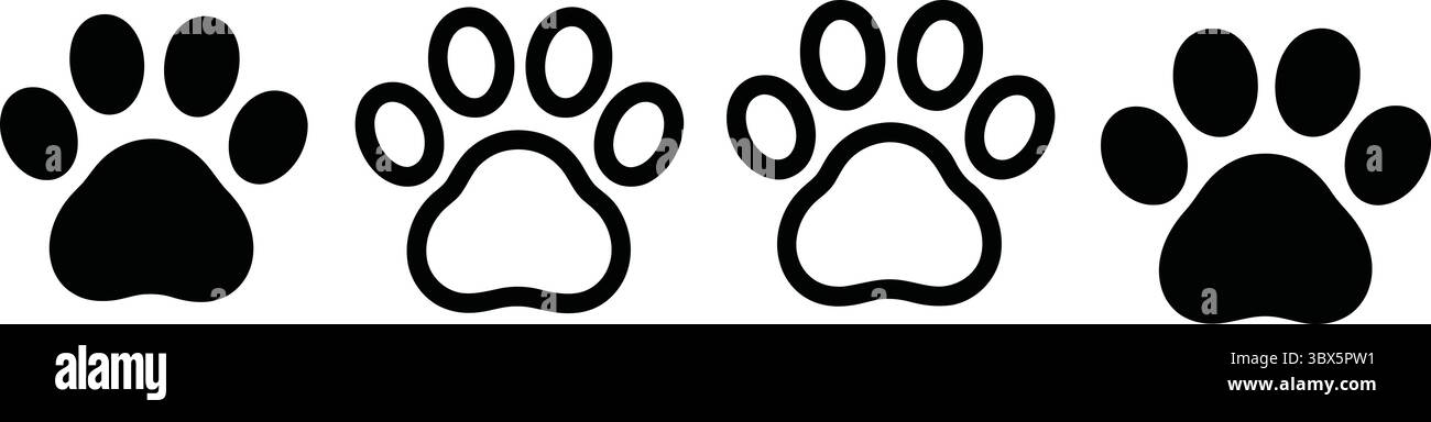 'Stylized Paw Print Illustration' Stock Vector