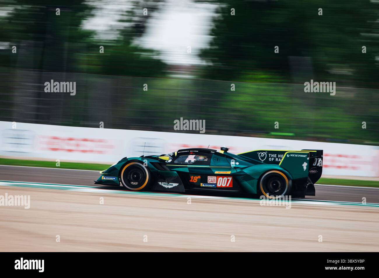 FIA WEC 6 Heures d'IMOLA 2025 Aston Martin Valkyrie AMR-LMH V12 go fast at the raceway Stock Photo