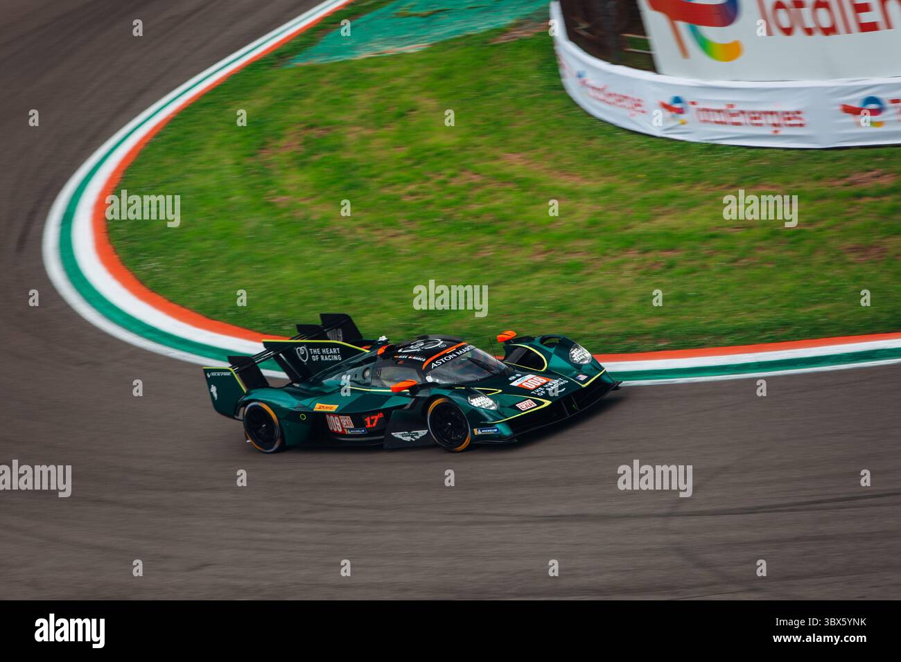 FIA WEC 6 Heures d'IMOLA 2025 Aston Martin Valkyrie AMR-LMH V12 go fast at the raceway Stock Photo
