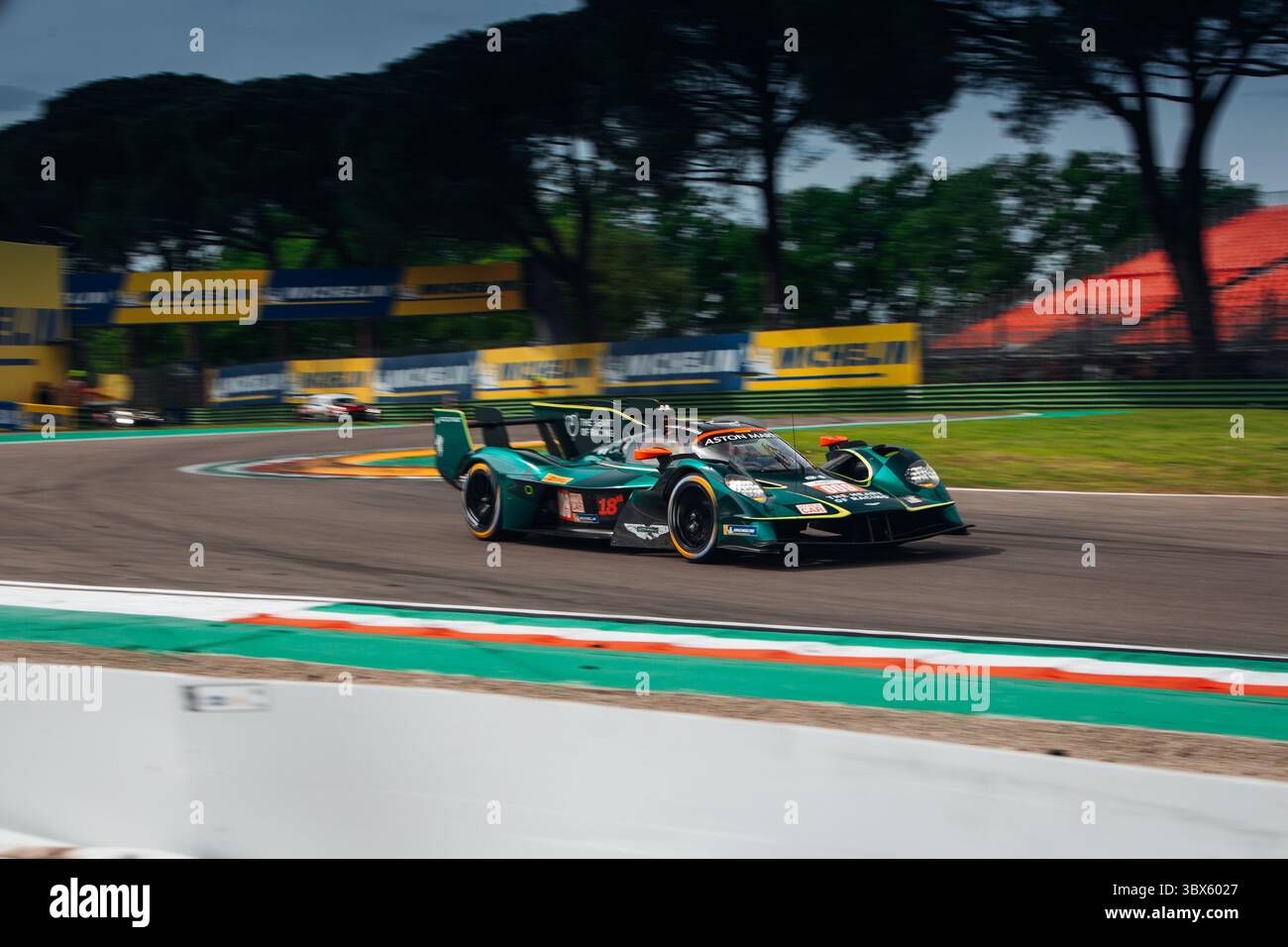 FIA WEC 6 Heures d'IMOLA 2025 Aston Martin Valkyrie AMR-LMH V12 go fast at the raceway Stock Photo