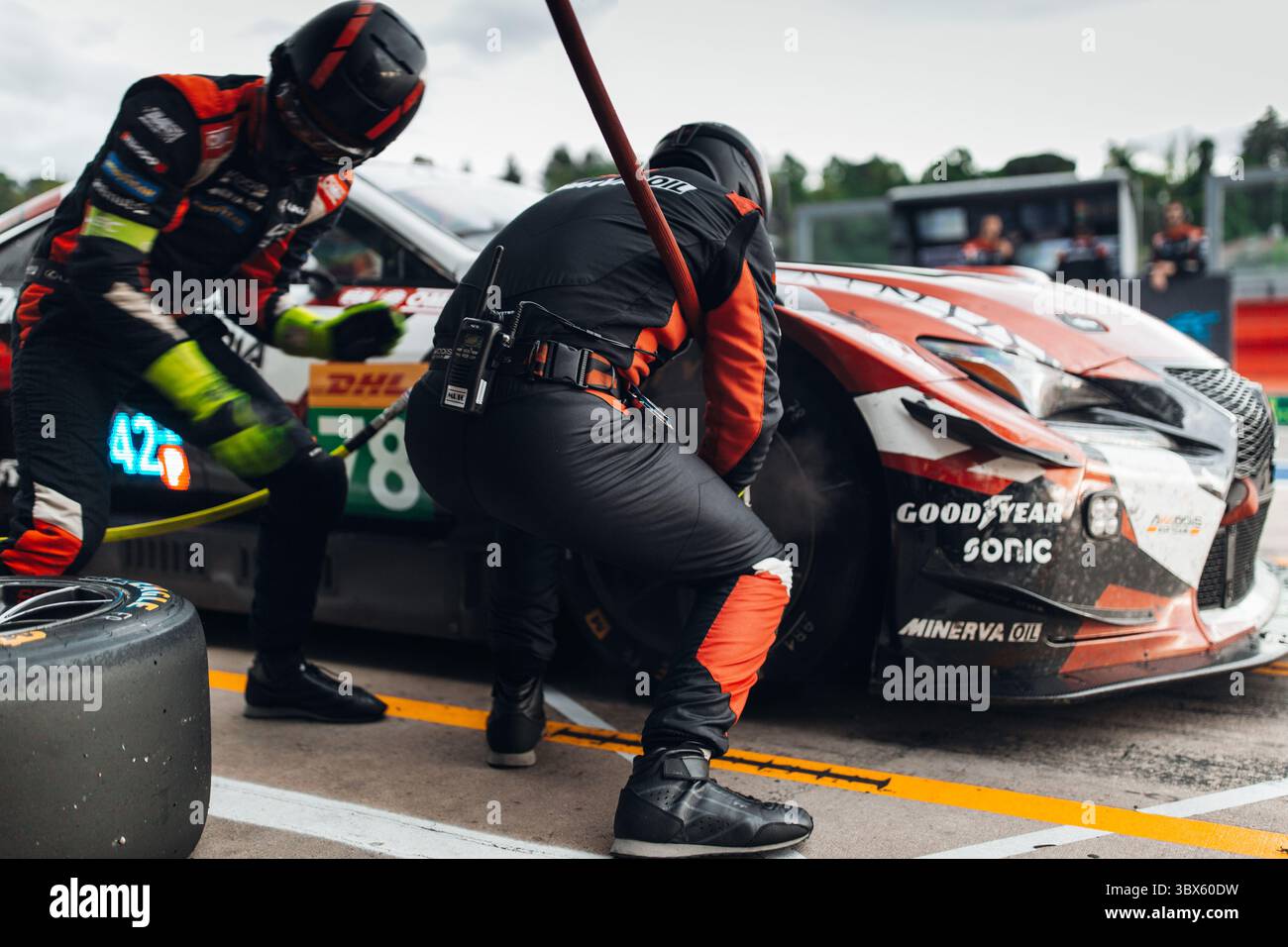 FIA WEC 6 Heures d'IMOLA 2025 Lexus RC F GT3 at the pit stop of the ...