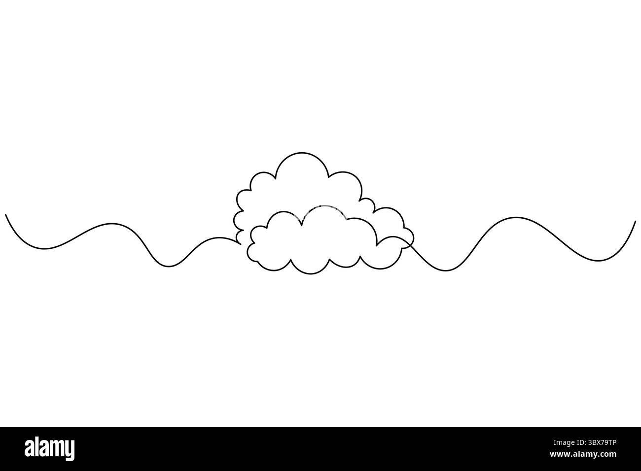 Cloud Computing Continuous Line Art Laptop and Cloud Connection Vector ...