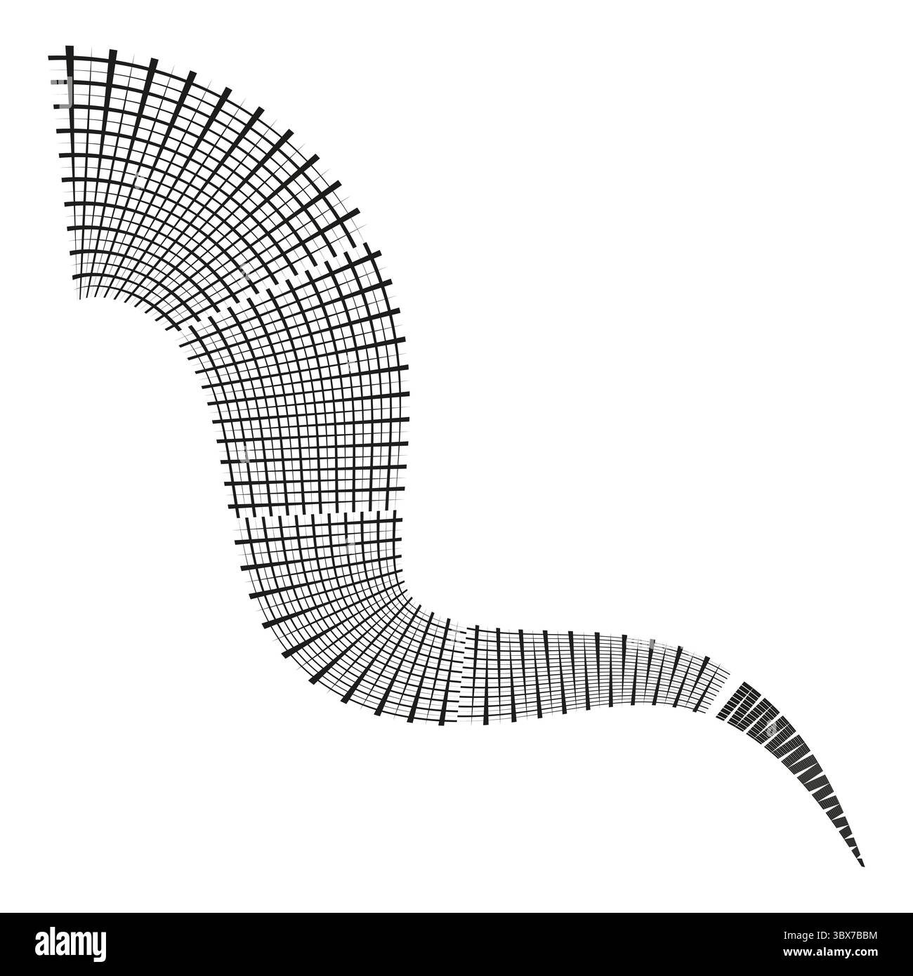Abstract curved shape. Dynamic winding line. Organic flow Vector ...