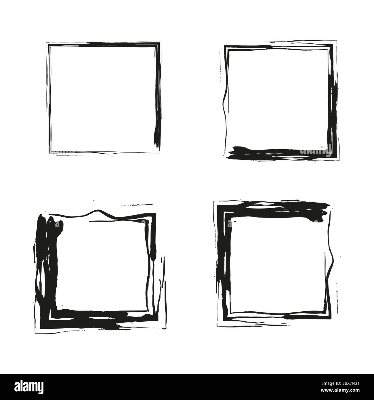 Hand drawn frames. Rough border elements. Sketchy Vector shapes. Grunge outline collection. EPS 10. Stock Vector