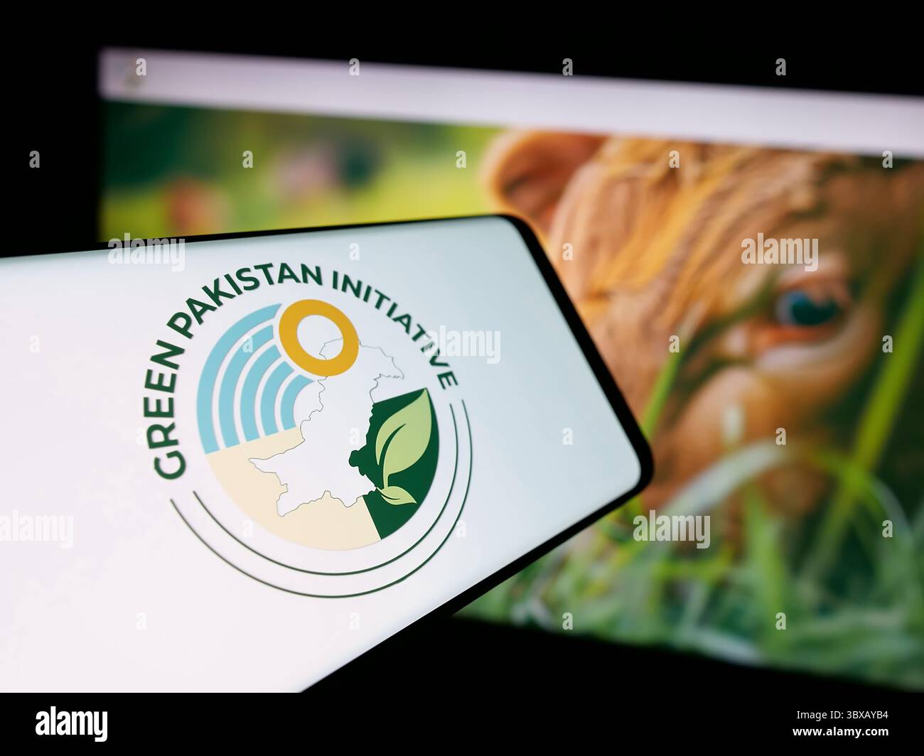 In this photo illustration, a smartphone with the logo of agriculture ...