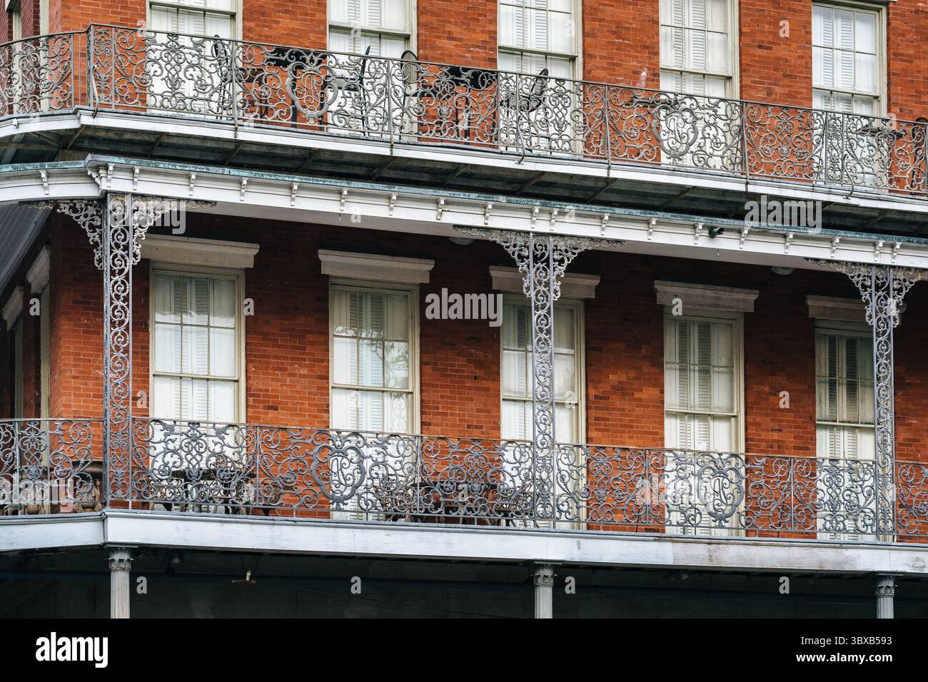 Balconies in the French Quarter, in New Orleans, Louisiana Stock Photo ...
