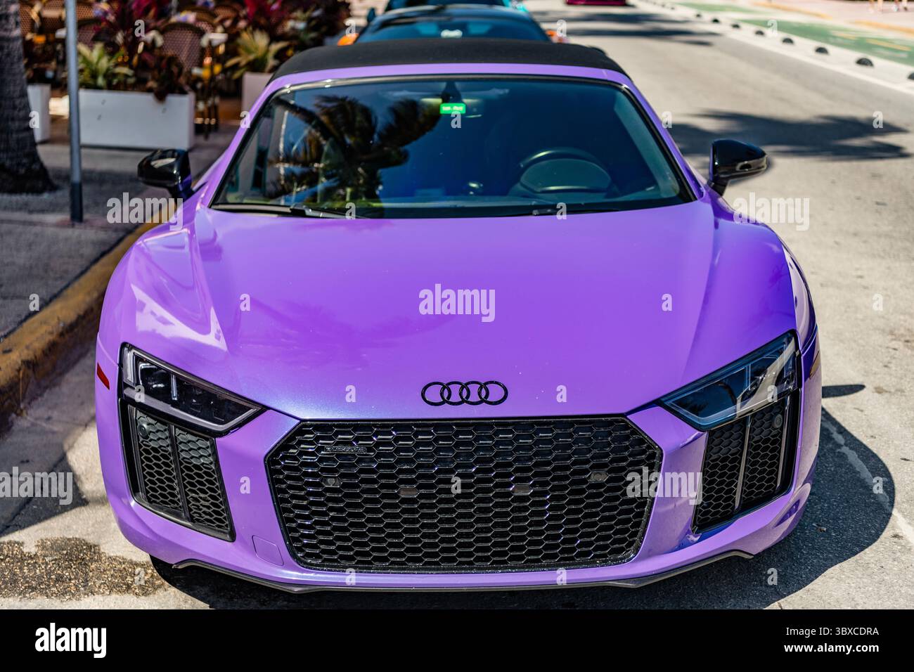 Miami, Florida, USA - April 04, 2025: Sportscar Audi R8. Car Audi R8 ...