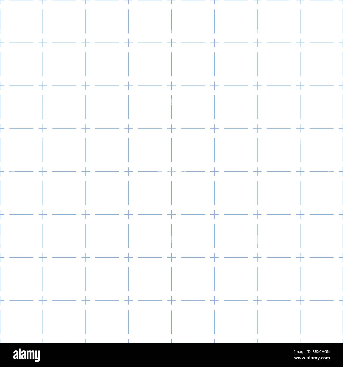 Squared dashed grid seamless pattern. Math paper notebook background. Dashed cross line texture. Squared notebook seamless pattern. Grid paper sheet Stock Vector