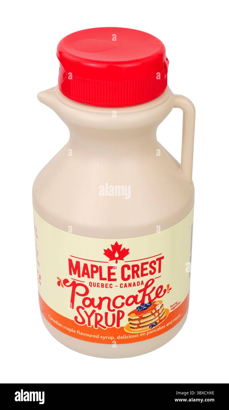 Maple Crest Canadian maple flavoured pancake syrup in a 330g plastic ...