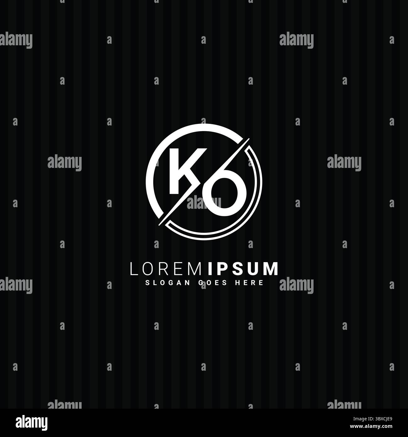 KO Vector Logo Template - Simple Icon for Initial Letter K and O Monogram Stock Vector
