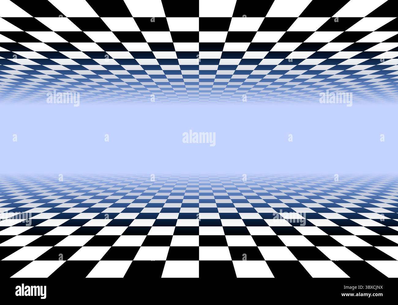 Black and white checkered perspective grid frame. Chessboard floor and ...