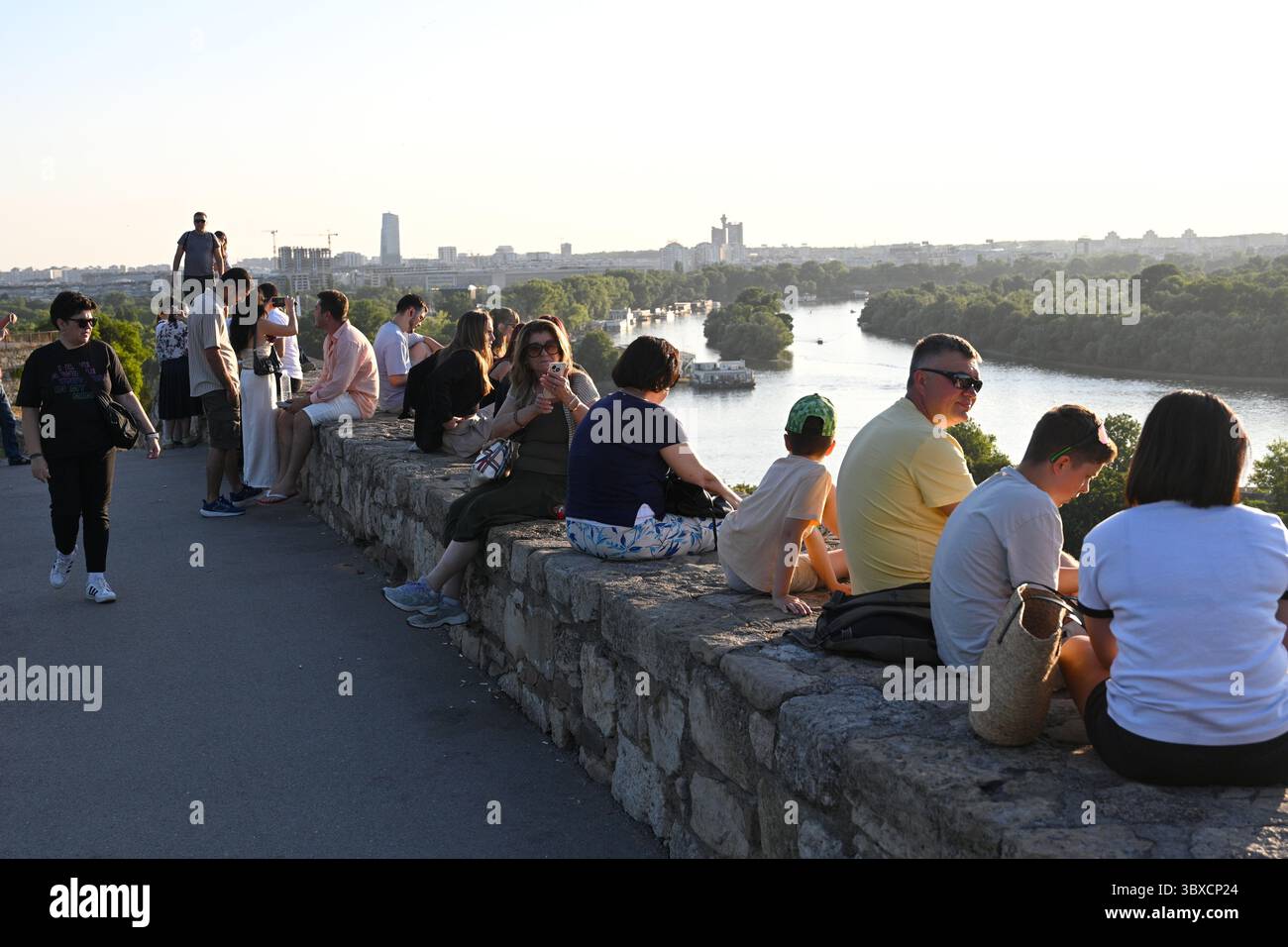 Belgrade, Serbia - June 22, 2025: A people are resting in Kalemegdan Park in Belgrade. Stock Photo