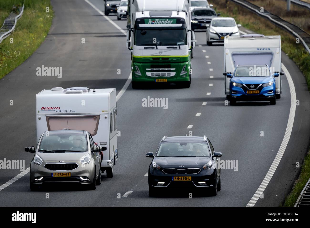 BREDA - Holiday traffic on the A58 near Breda, travelers are heading to ...