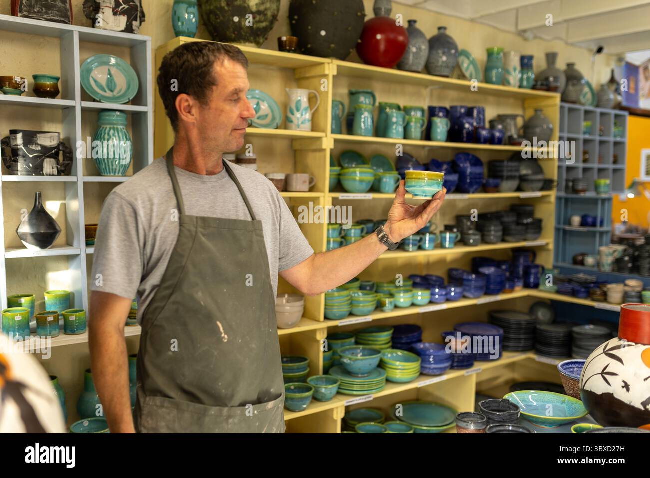 Artist in Ceramics and Pottery Studio working Stock Photo - Alamy