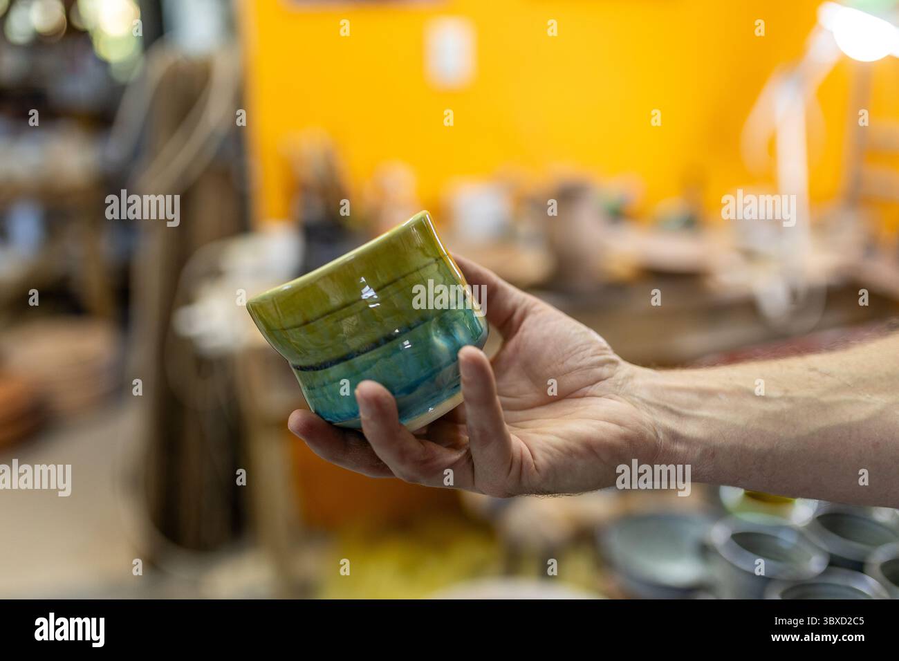 Artist in Ceramics and Pottery Studio working Stock Photo - Alamy