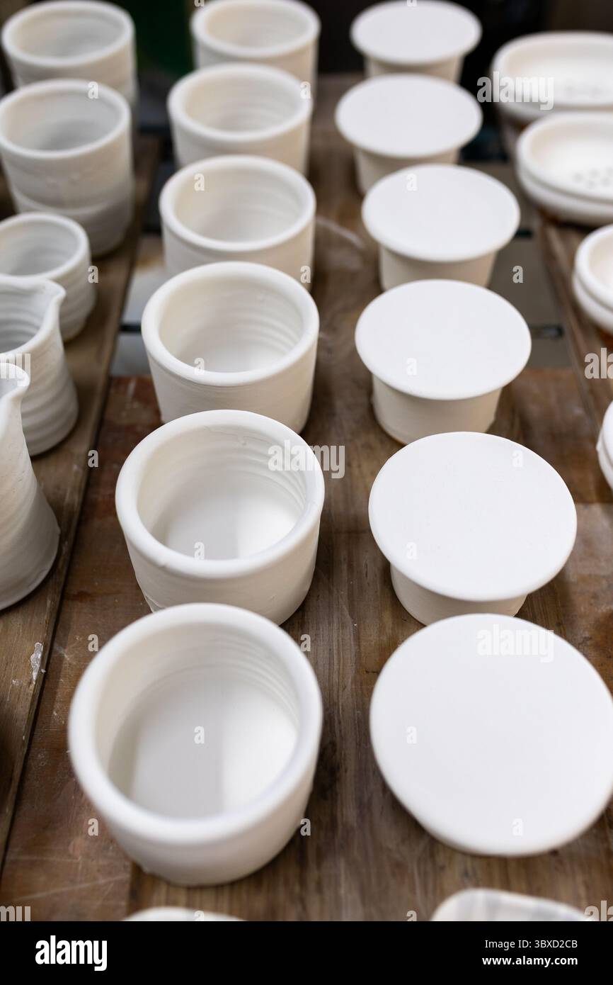 Artist in Ceramics and Pottery Studio working Stock Photo - Alamy