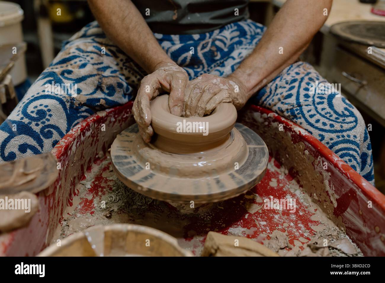 Artist in Ceramics and Pottery Studio working Stock Photo - Alamy