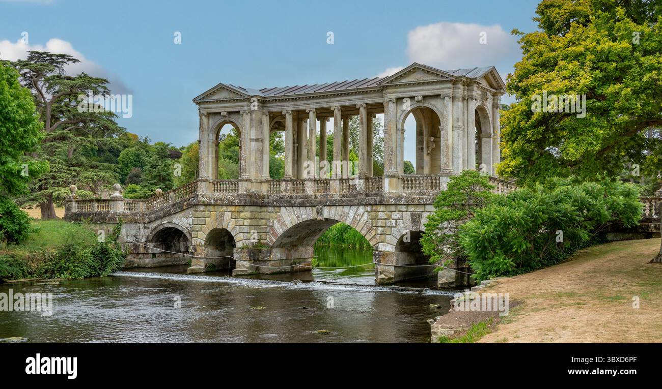 Palladian Bridge, Wilton House and Gardens, Wilton, Wiltshire, England Stock Photo